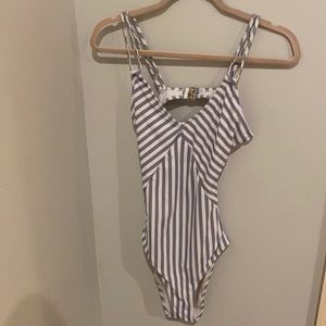Striped One Piece Swimsuit